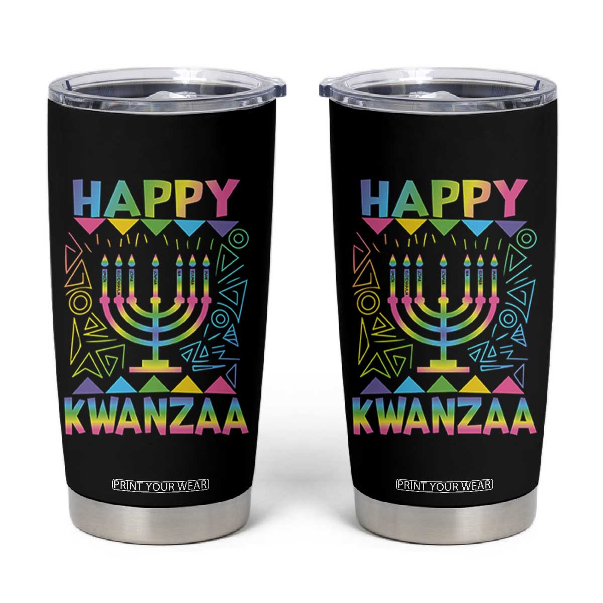 Happy Kwanzaa Tumbler Cup Christmas African American Heritage Holiday Kinara Mazao TS10 Black Print Your Wear