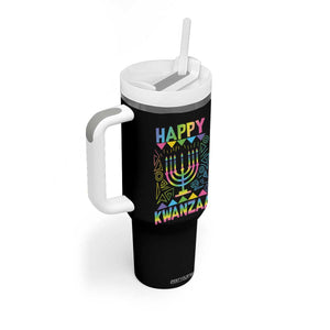 Happy Kwanzaa Tumbler With Handle Christmas African American Heritage Holiday Kinara Mazao TS10 Print Your Wear
