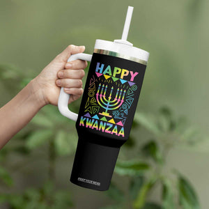 Happy Kwanzaa Tumbler With Handle Christmas African American Heritage Holiday Kinara Mazao TS10 Print Your Wear