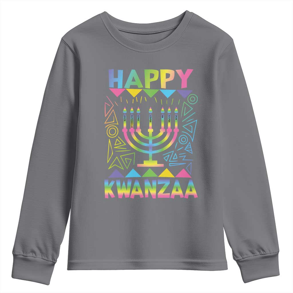 Happy Kwanzaa Youth Sweatshirt Christmas African American Heritage Holiday Kinara Mazao TS10 Charcoal Print Your Wear