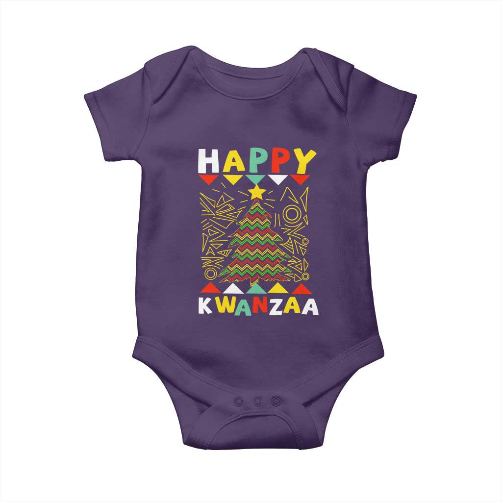 Happy Kwanzaa Christmas Baby Onesie African American Holiday Christmas Tree TS10 Purple Print Your Wear