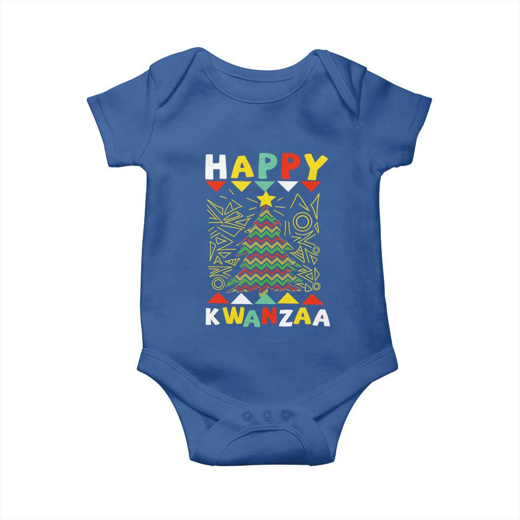 Happy Kwanzaa Christmas Baby Onesie African American Holiday Christmas Tree TS10 Royal Blue Print Your Wear