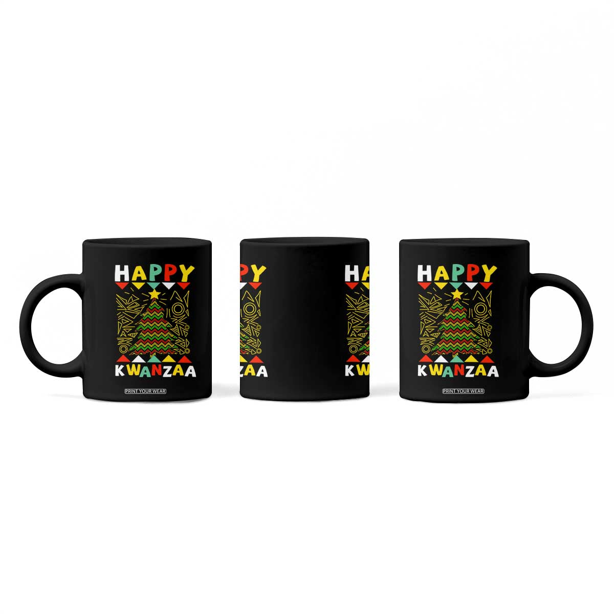 Happy Kwanzaa Christmas Coffee Mug African American Holiday Christmas Tree TS10 Print Your Wear