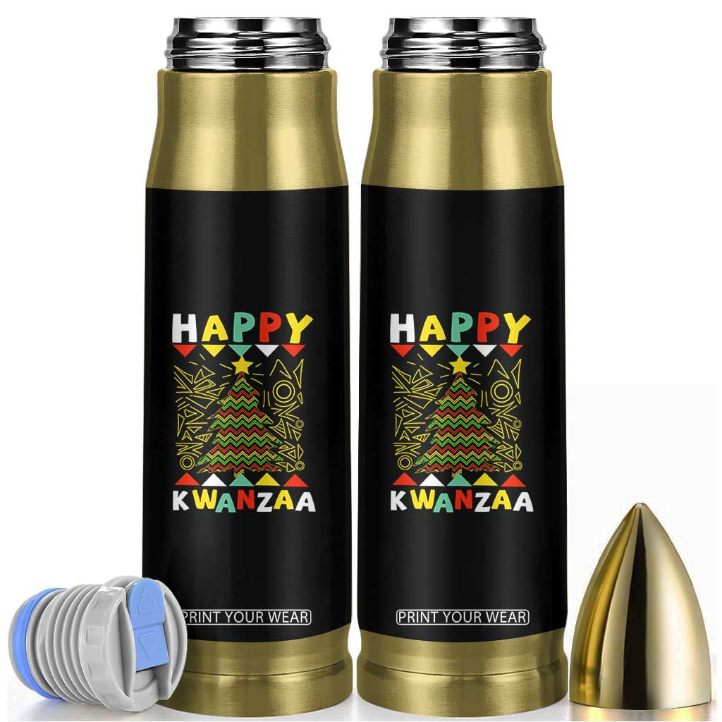 Happy Kwanzaa Christmas Bullet Tumbler African American Holiday Christmas Tree TS10 Black Print Your Wear