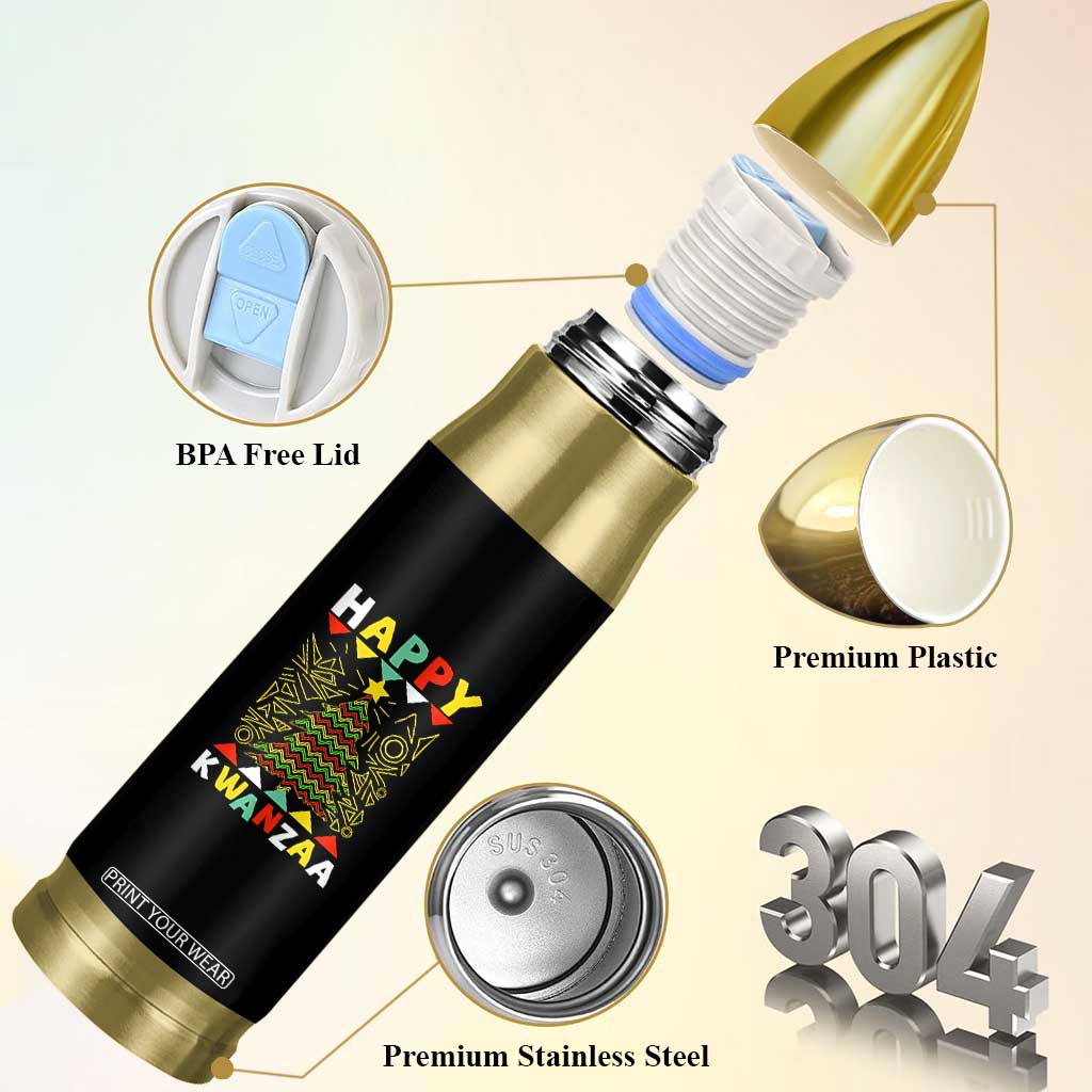 Happy Kwanzaa Christmas Bullet Tumbler African American Holiday Christmas Tree TS10 Print Your Wear