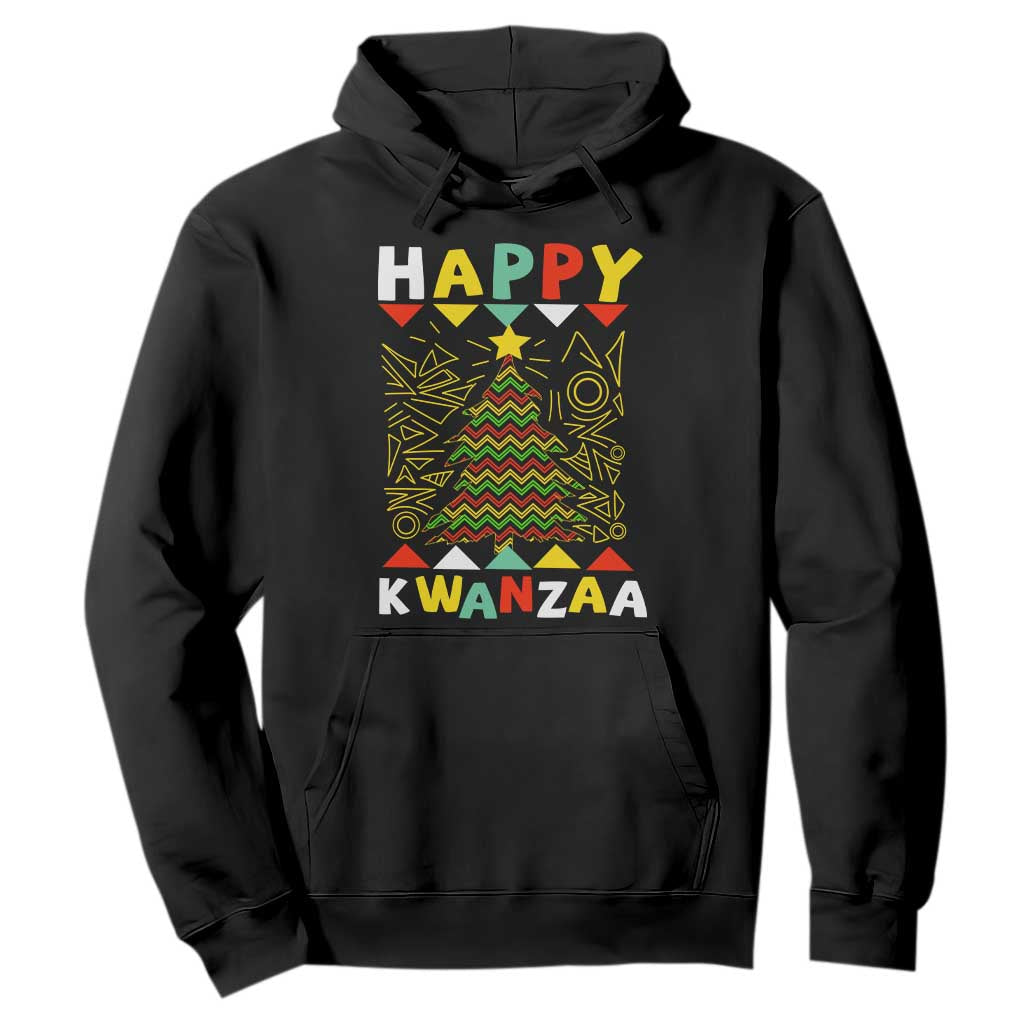 Happy Kwanzaa Christmas Hoodie African American Holiday Christmas Tree TS10 Black Print Your Wear