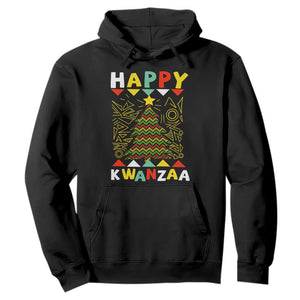 Happy Kwanzaa Christmas Hoodie African American Holiday Christmas Tree TS10 Black Print Your Wear