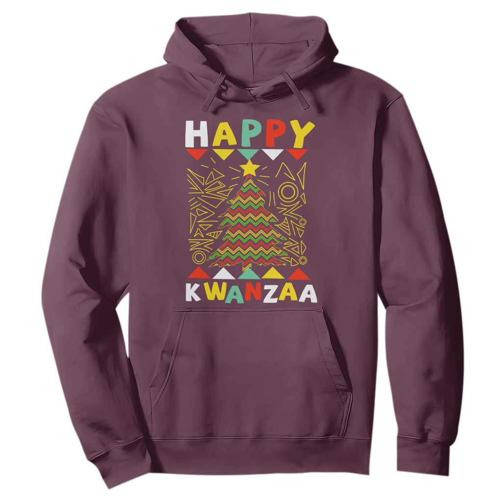 Happy Kwanzaa Christmas Hoodie African American Holiday Christmas Tree TS10 Maroon Print Your Wear