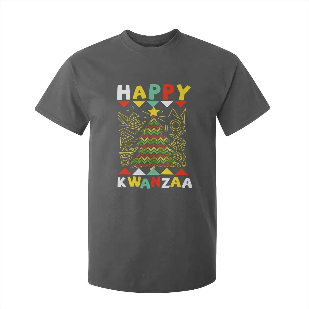 Happy Kwanzaa Christmas T Shirt For Kid African American Holiday Christmas Tree TS10 Dark Heather Print Your Wear