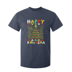 Happy Kwanzaa Christmas T Shirt For Kid African American Holiday Christmas Tree TS10 Navy Print Your Wear