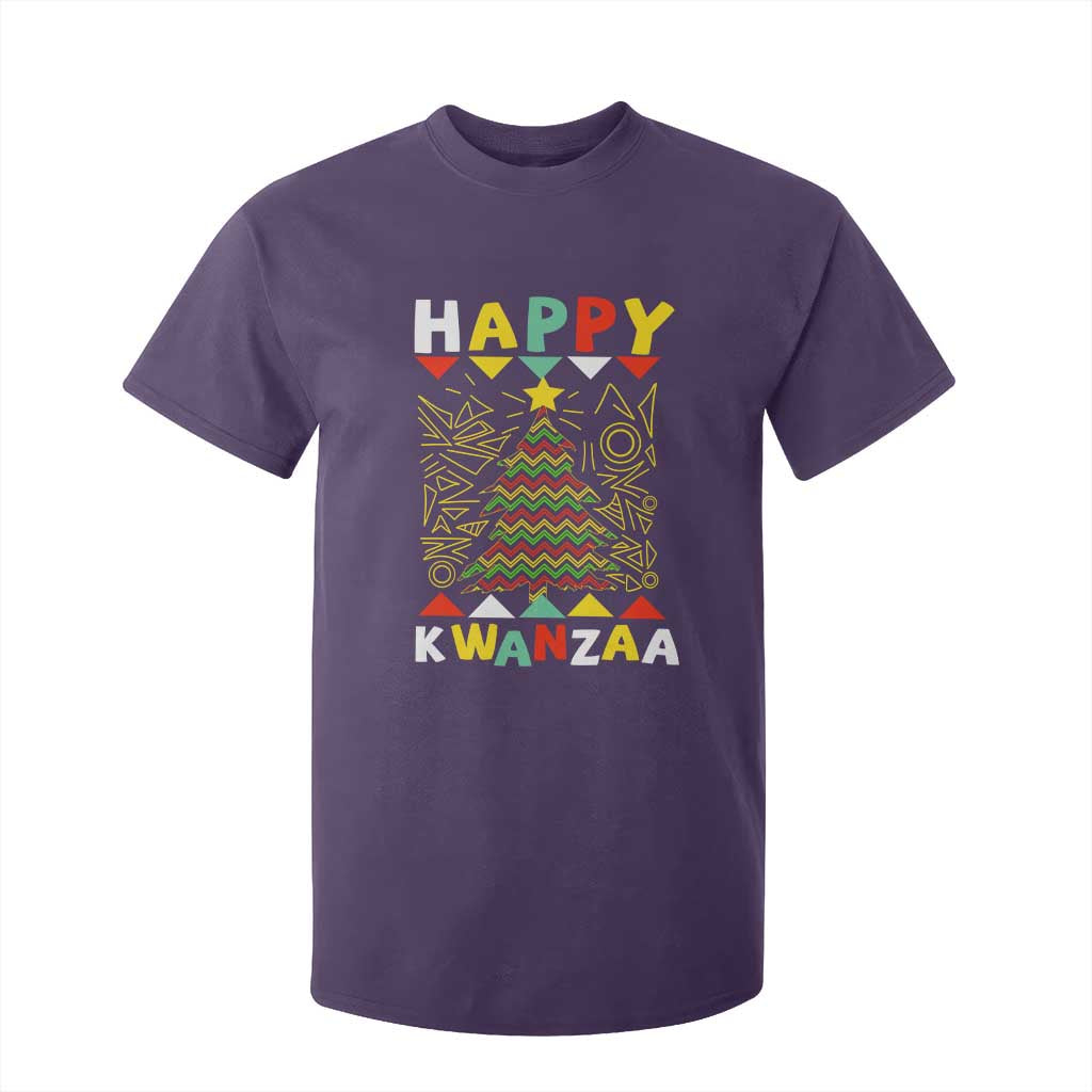 Happy Kwanzaa Christmas T Shirt For Kid African American Holiday Christmas Tree TS10 Purple Print Your Wear