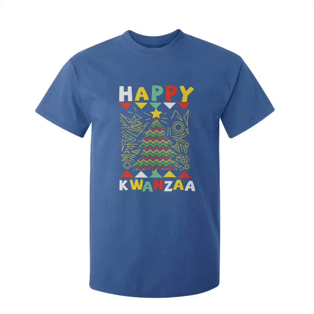 Happy Kwanzaa Christmas T Shirt For Kid African American Holiday Christmas Tree TS10 Royal Blue Print Your Wear