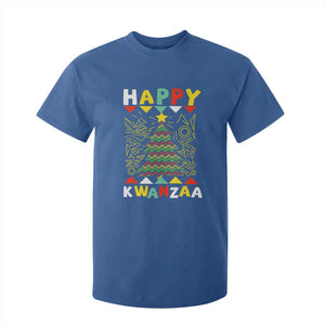 Happy Kwanzaa Christmas T Shirt For Kid African American Holiday Christmas Tree TS10 Royal Blue Print Your Wear