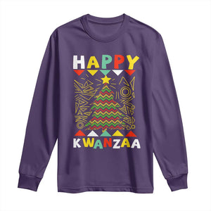 Happy Kwanzaa Christmas Long Sleeve Shirt African American Holiday Christmas Tree TS10 Purple Print Your Wear