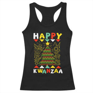Happy Kwanzaa Christmas Racerback Tank Top African American Holiday Christmas Tree TS10 Black Print Your Wear