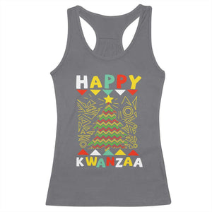 Happy Kwanzaa Christmas Racerback Tank Top African American Holiday Christmas Tree TS10 Charcoal Print Your Wear