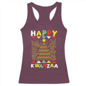 Happy Kwanzaa Christmas Racerback Tank Top African American Holiday Christmas Tree TS10 Maroon Print Your Wear