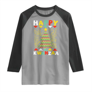 Happy Kwanzaa Christmas Raglan Shirt African American Holiday Christmas Tree TS10 Sport Gray Black Print Your Wear