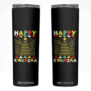 Happy Kwanzaa Christmas Skinny Tumbler African American Holiday Christmas Tree TS10 Black Print Your Wear