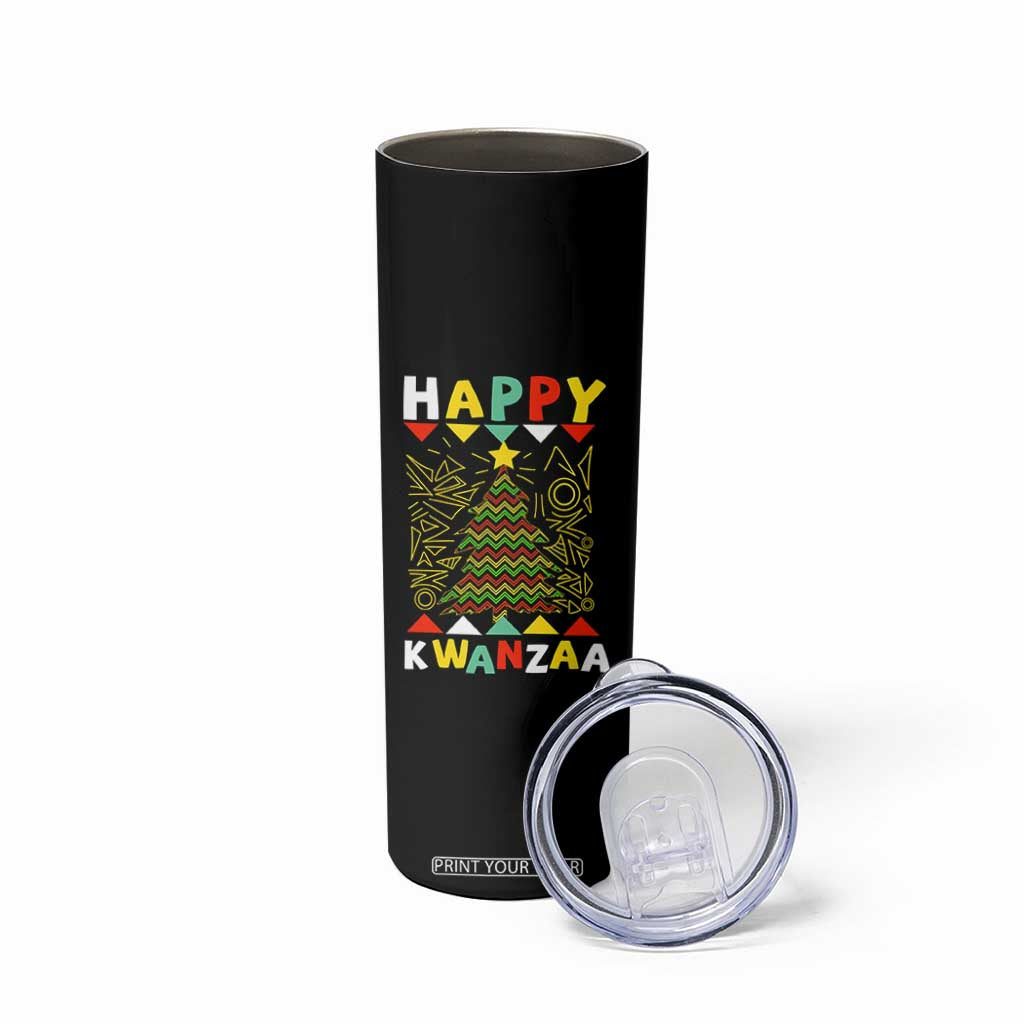 Happy Kwanzaa Christmas Skinny Tumbler African American Holiday Christmas Tree TS10 Print Your Wear