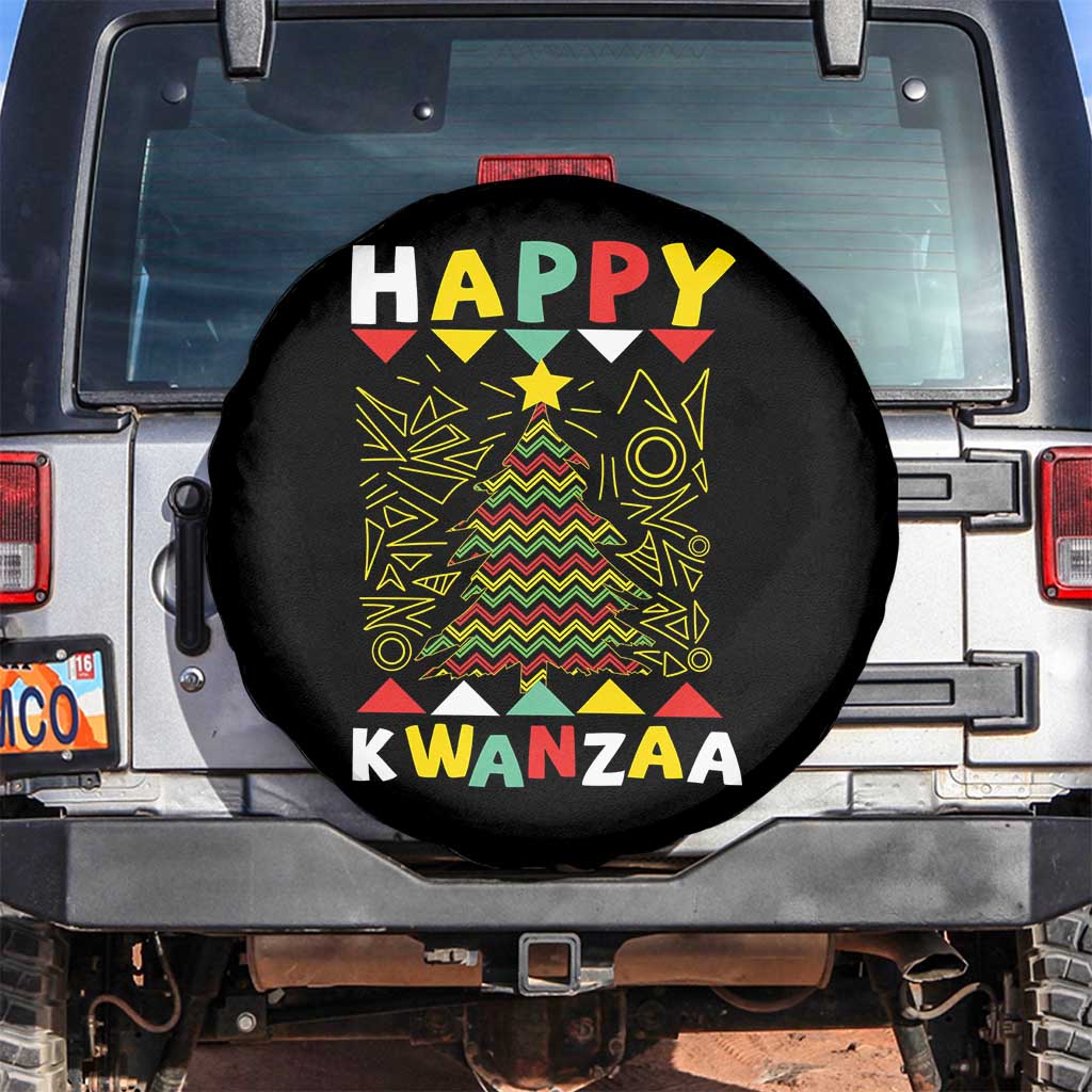 Happy Kwanzaa Christmas Spare Tire Cover African American Holiday Christmas Tree TS10 No hole Black Print Your Wear