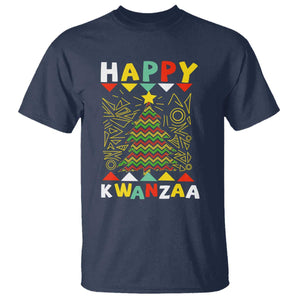 Happy Kwanzaa Christmas T Shirt African American Holiday Christmas Tree TS10 Navy Print Your Wear