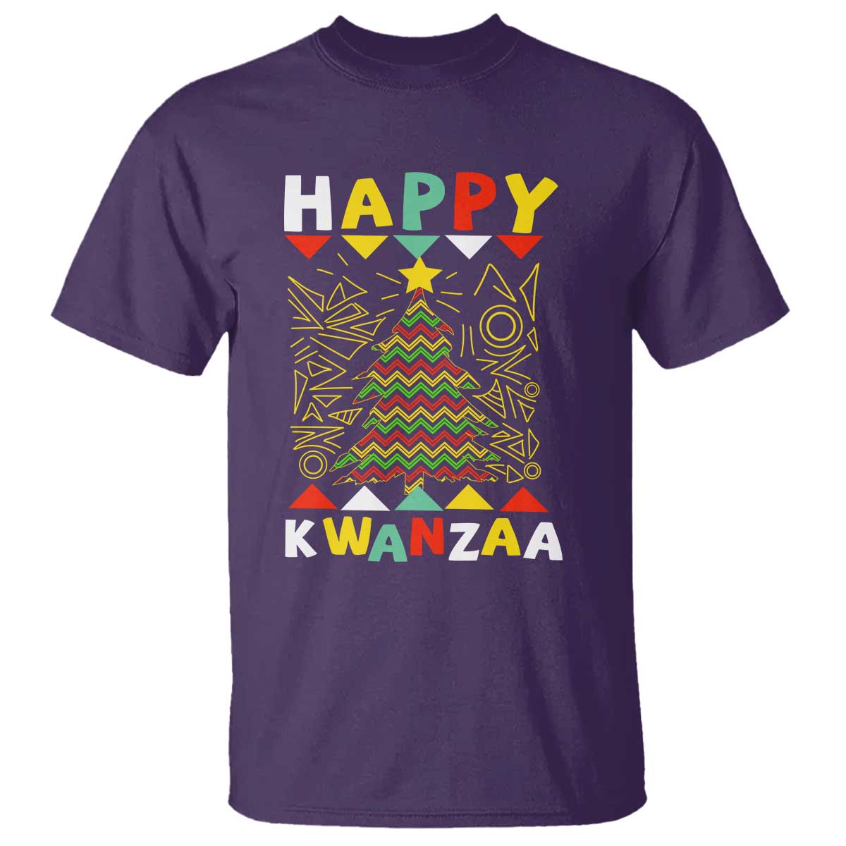 Happy Kwanzaa Christmas T Shirt African American Holiday Christmas Tree TS10 Purple Print Your Wear