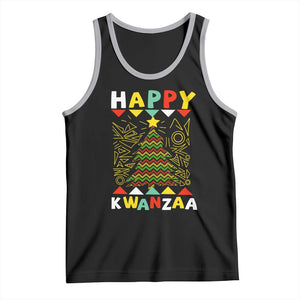 Happy Kwanzaa Christmas Tank Top African American Holiday Christmas Tree TS10 Black Athletic Heather Print Your Wear