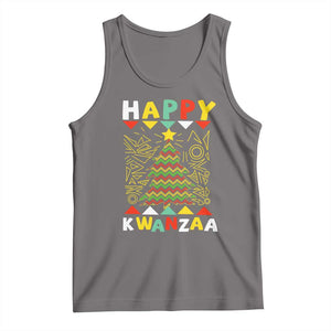 Happy Kwanzaa Christmas Tank Top African American Holiday Christmas Tree TS10 Deep Heather Print Your Wear