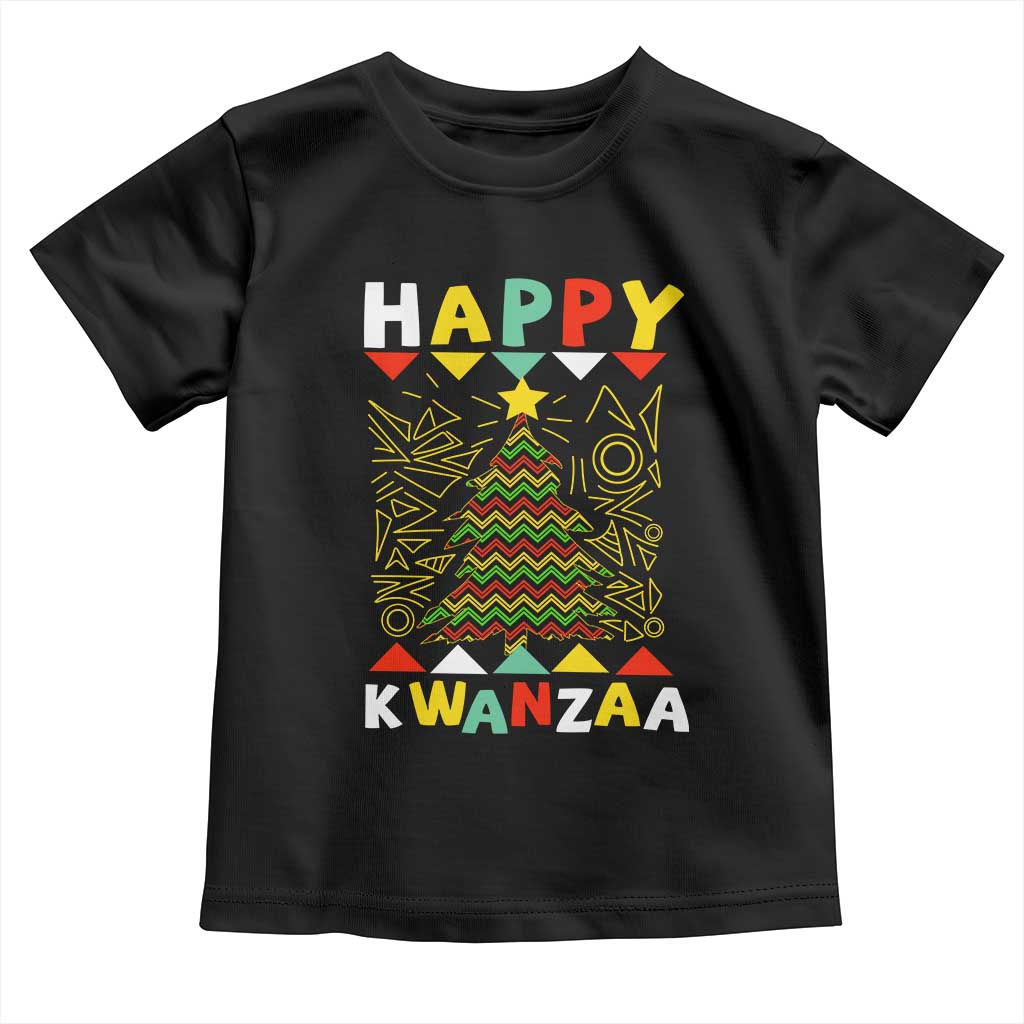 Happy Kwanzaa Christmas Toddler T Shirt African American Holiday Christmas Tree TS10 Black Print Your Wear