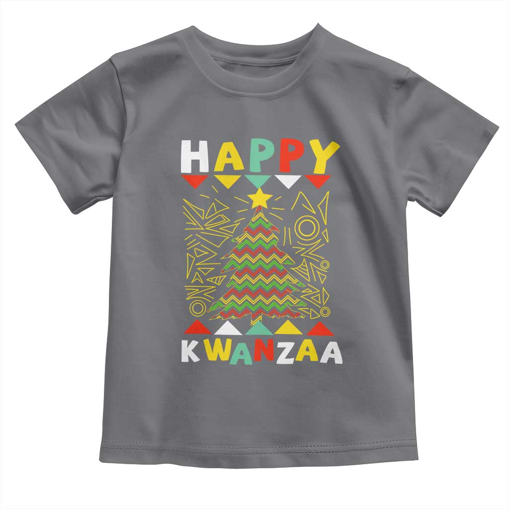 Happy Kwanzaa Christmas Toddler T Shirt African American Holiday Christmas Tree TS10 Charcoal Print Your Wear