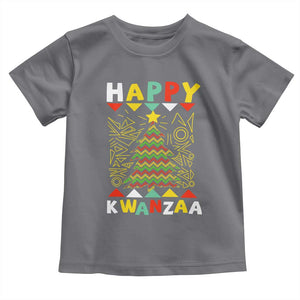 Happy Kwanzaa Christmas Toddler T Shirt African American Holiday Christmas Tree TS10 Charcoal Print Your Wear