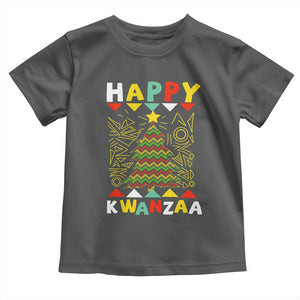 Happy Kwanzaa Christmas Toddler T Shirt African American Holiday Christmas Tree TS10 Dark Heather Print Your Wear