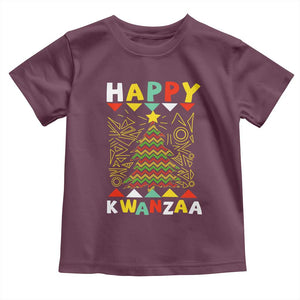 Happy Kwanzaa Christmas Toddler T Shirt African American Holiday Christmas Tree TS10 Maroon Print Your Wear