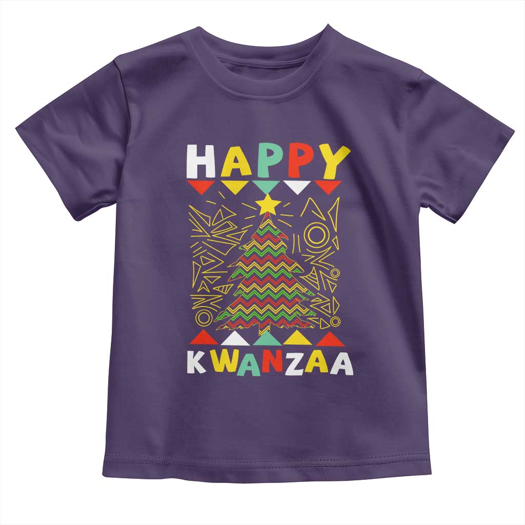 Happy Kwanzaa Christmas Toddler T Shirt African American Holiday Christmas Tree TS10 Purple Print Your Wear