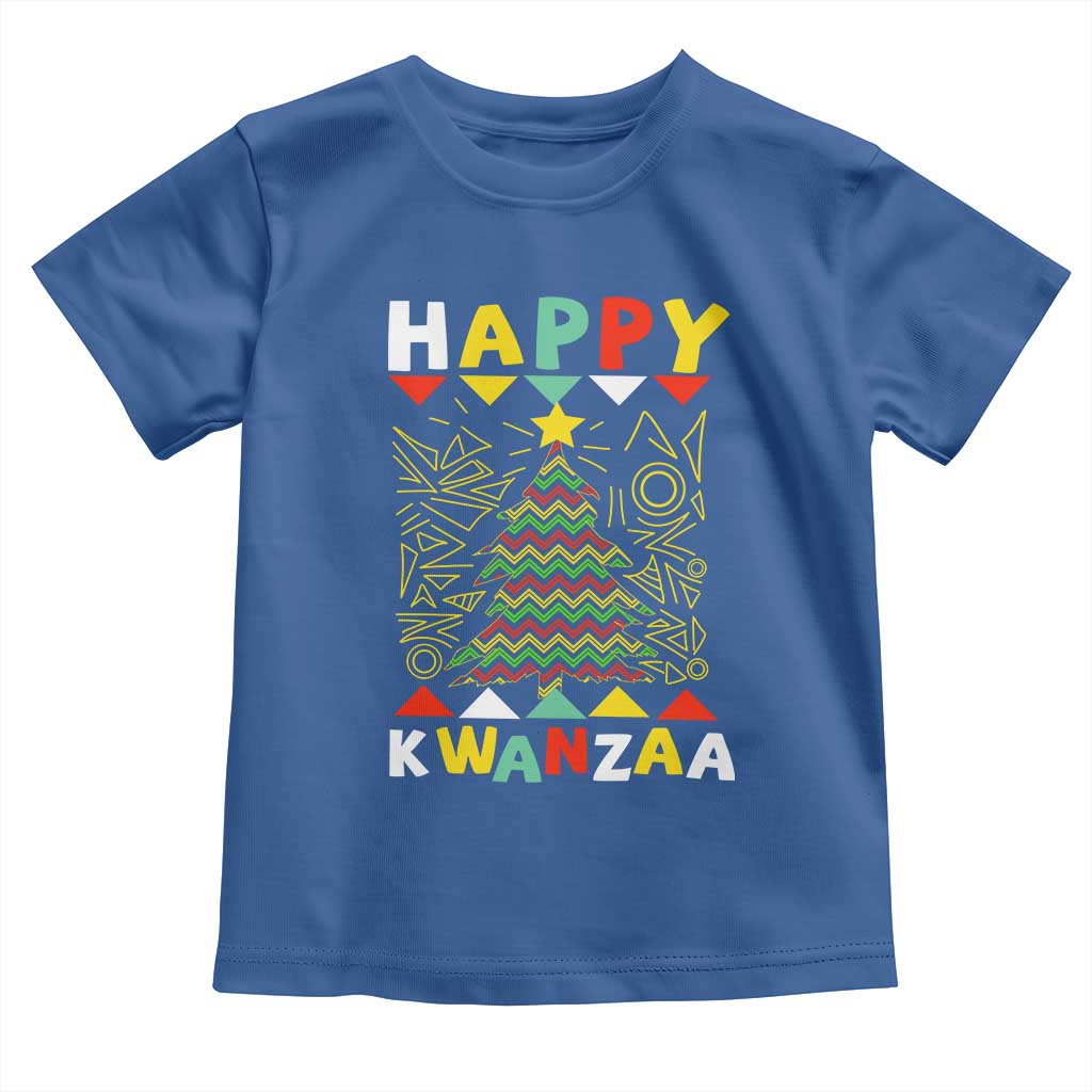 Happy Kwanzaa Christmas Toddler T Shirt African American Holiday Christmas Tree TS10 Royal Blue Print Your Wear