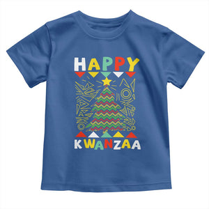 Happy Kwanzaa Christmas Toddler T Shirt African American Holiday Christmas Tree TS10 Royal Blue Print Your Wear
