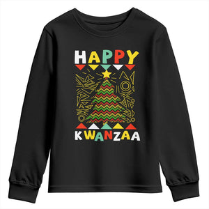 Happy Kwanzaa Christmas Youth Sweatshirt African American Holiday Christmas Tree TS10 Black Print Your Wear