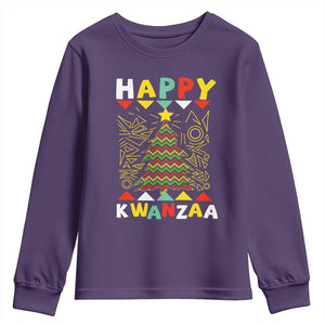 Happy Kwanzaa Christmas Youth Sweatshirt African American Holiday Christmas Tree TS10 Purple Print Your Wear