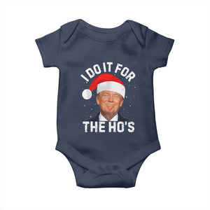 Funny Christmas Trump Baby Onesie Vintage Santa I Do It For The Ho's TS10 Navy Print Your Wear