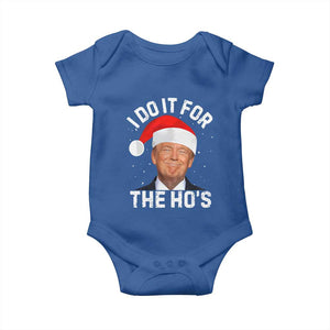 Funny Christmas Trump Baby Onesie Vintage Santa I Do It For The Ho's TS10 Royal Blue Print Your Wear