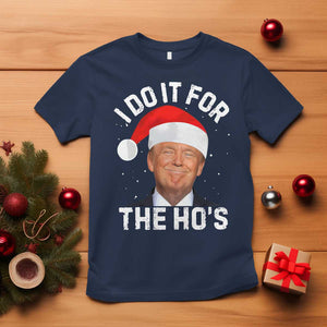 Funny Christmas Trump T Shirt Vintage Santa I Do It For The Ho's TS10 Navy Print Your Wear