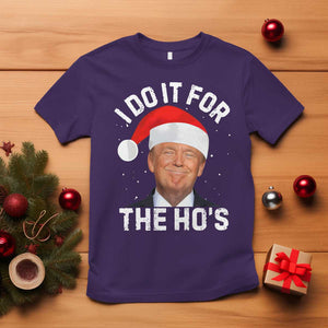 Funny Christmas Trump T Shirt Vintage Santa I Do It For The Ho's TS10 Purple Print Your Wear