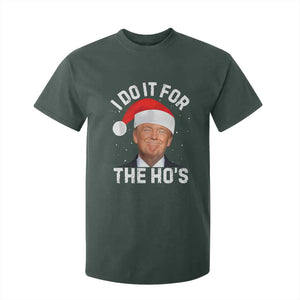 Funny Christmas Trump T Shirt For Kid Vintage Santa I Do It For The Ho's TS10 Dark Forest Green Print Your Wear