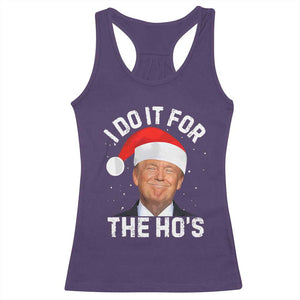 Funny Christmas Trump Racerback Tank Top Vintage Santa I Do It For The Ho's TS10 Purple Print Your Wear