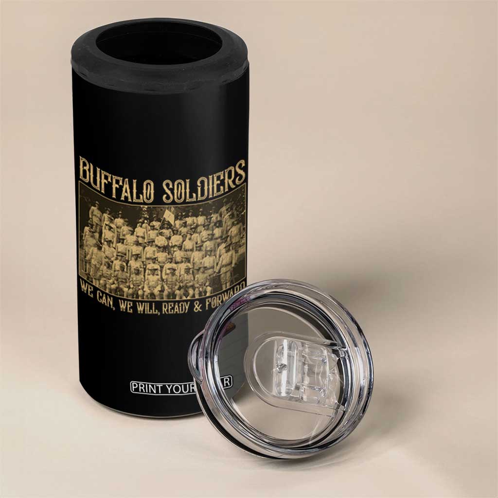 Buffalo Soldiers 4 in 1 Can Cooler Tumbler 9th and 10th Cavalry African American Heros Black Soldiers TS10 Print Your Wear