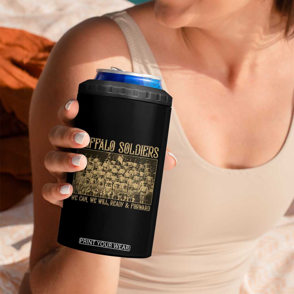 Buffalo Soldiers 4 in 1 Can Cooler Tumbler 9th and 10th Cavalry African American Heros Black Soldiers TS10 Print Your Wear