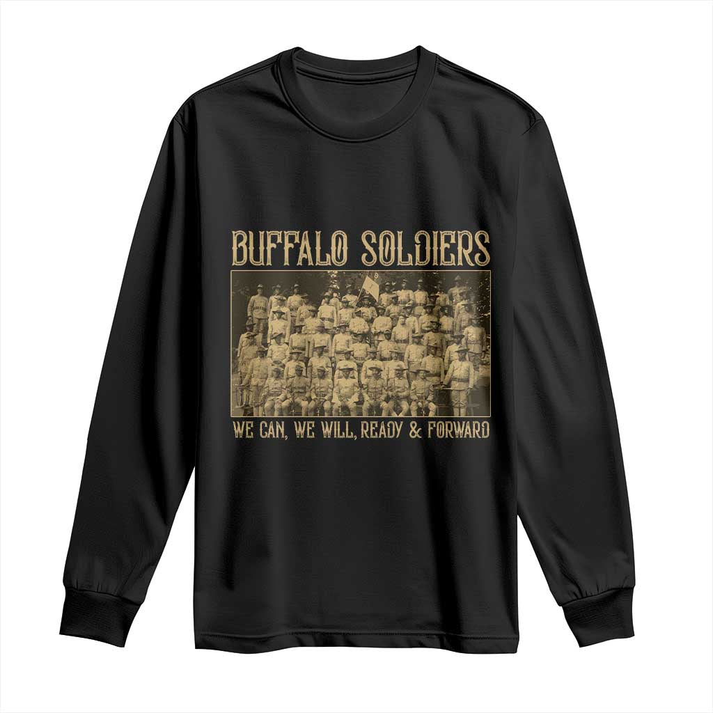 Buffalo Soldiers Long Sleeve Shirt 9th and 10th Cavalry African American Heros Black Soldiers TS10 Black Print Your Wear