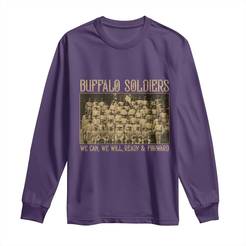 Buffalo Soldiers Long Sleeve Shirt 9th and 10th Cavalry African American Heros Black Soldiers TS10 Purple Print Your Wear
