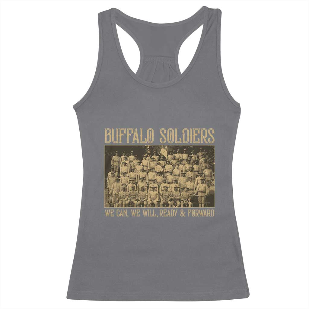Buffalo Soldiers Racerback Tank Top 9th and 10th Cavalry African American Heros Black Soldiers TS10 Charcoal Print Your Wear